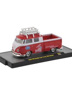 1959 VW Double Cab Truck USA Model - Red with Bright White Middle Auto-Thentics