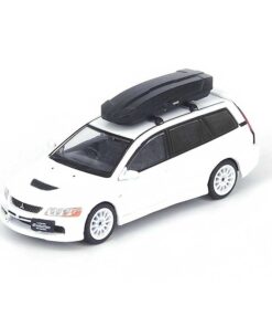 MITSUBISHI LANCER EVOLUTION IX WAGON White Pearl With Roof Cargo Box and Extra Wheels